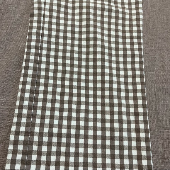 J. McLaughlin Brown White Gingham Pants Size 6 Straight Leg Summer Fall Preppy - Picture 4 of 7